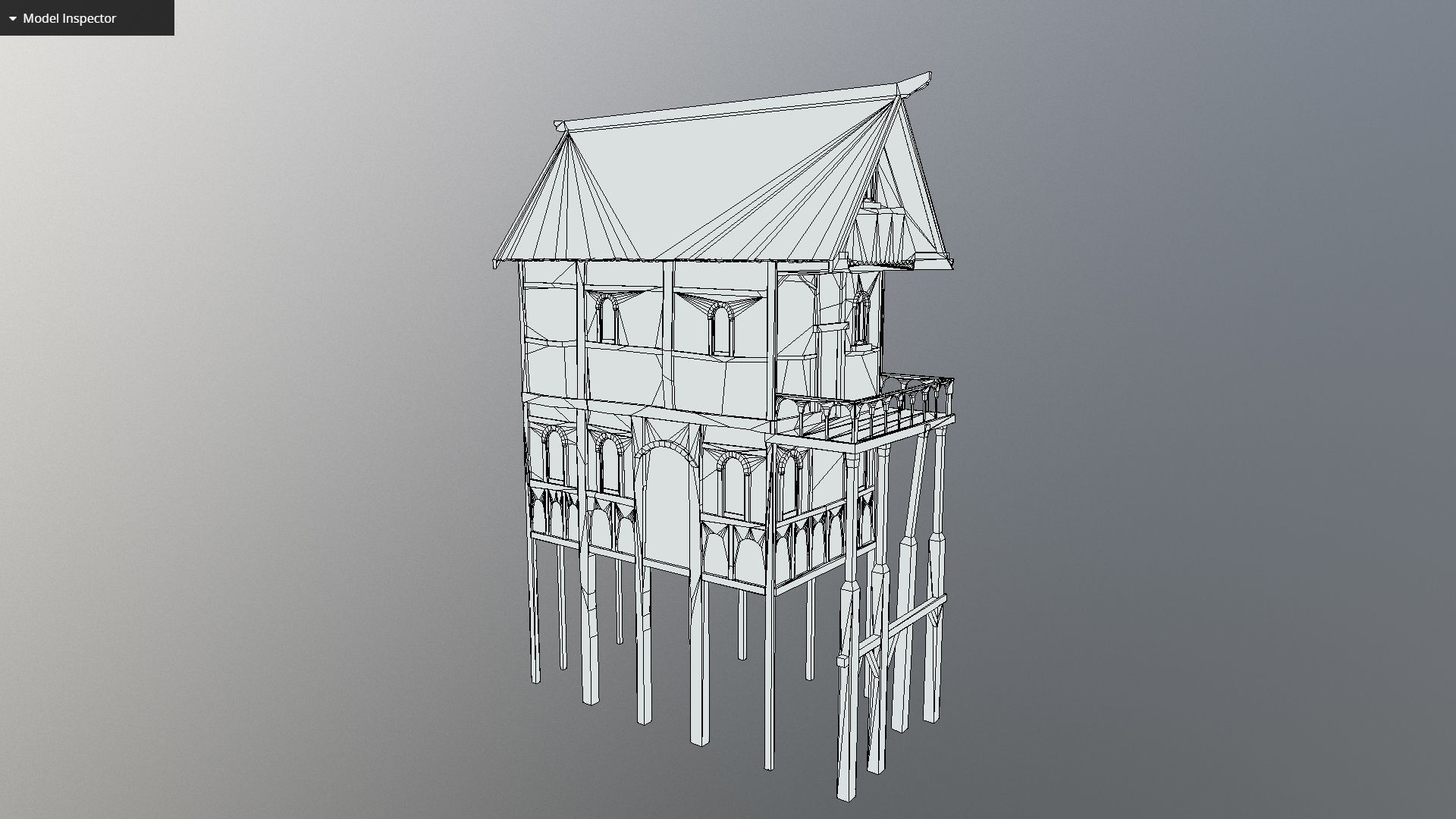 Medieval lake village - House 2 Low-poly 3D model_5