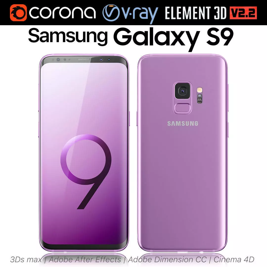 Samsung Galaxy S9 Lilac Purple 3D model