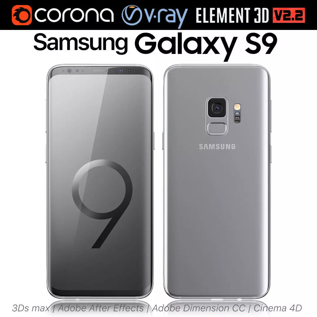 Samsung Galaxy S9 Titanium Gray 3D model