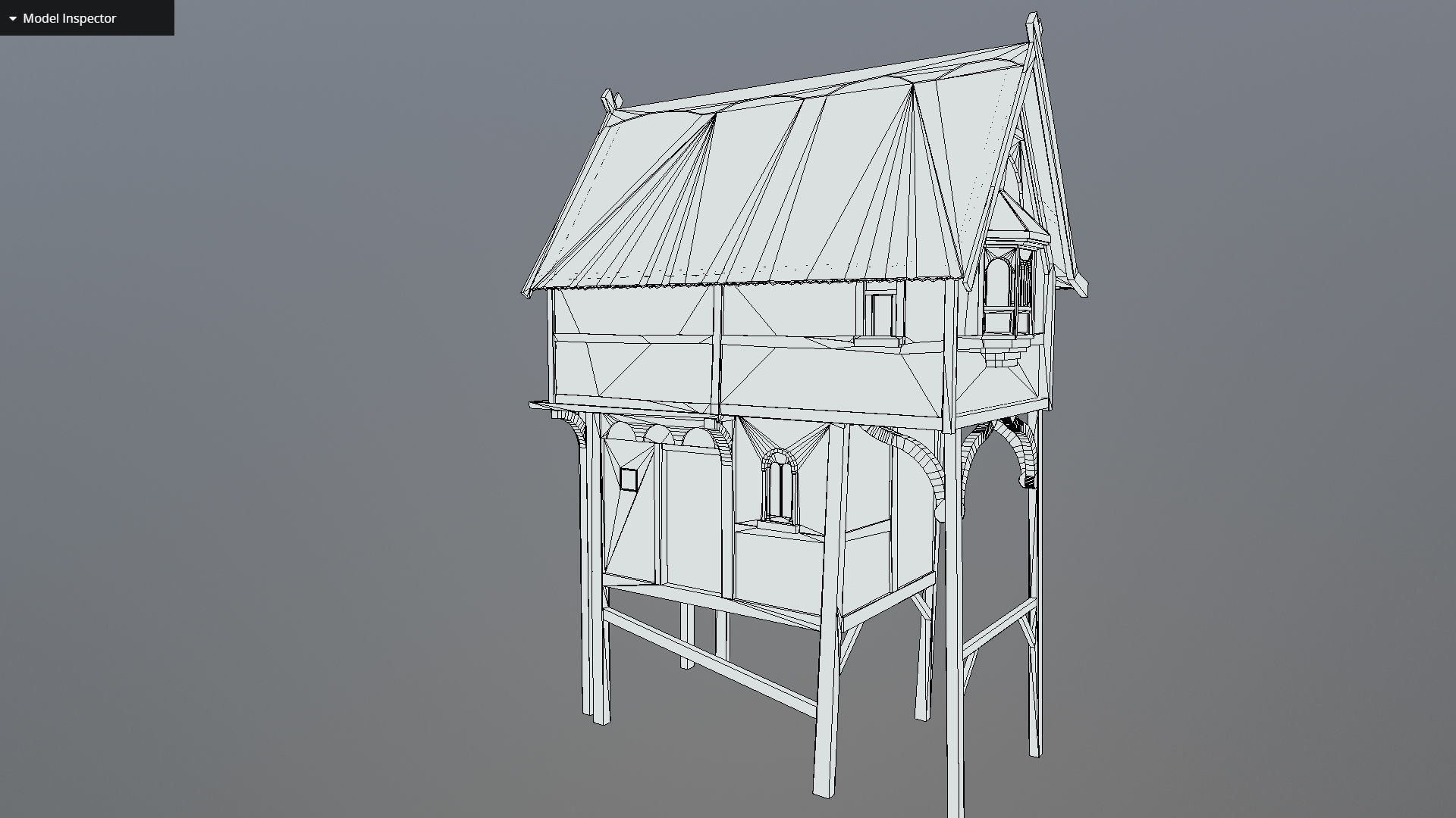Medieval lake village - House 1 Low-poly 3D model_5
