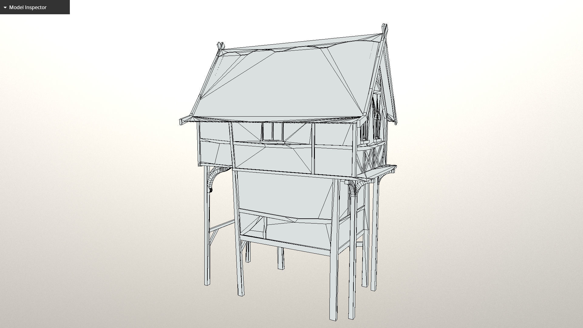 Medieval lake village - House 1 Low-poly 3D model_6