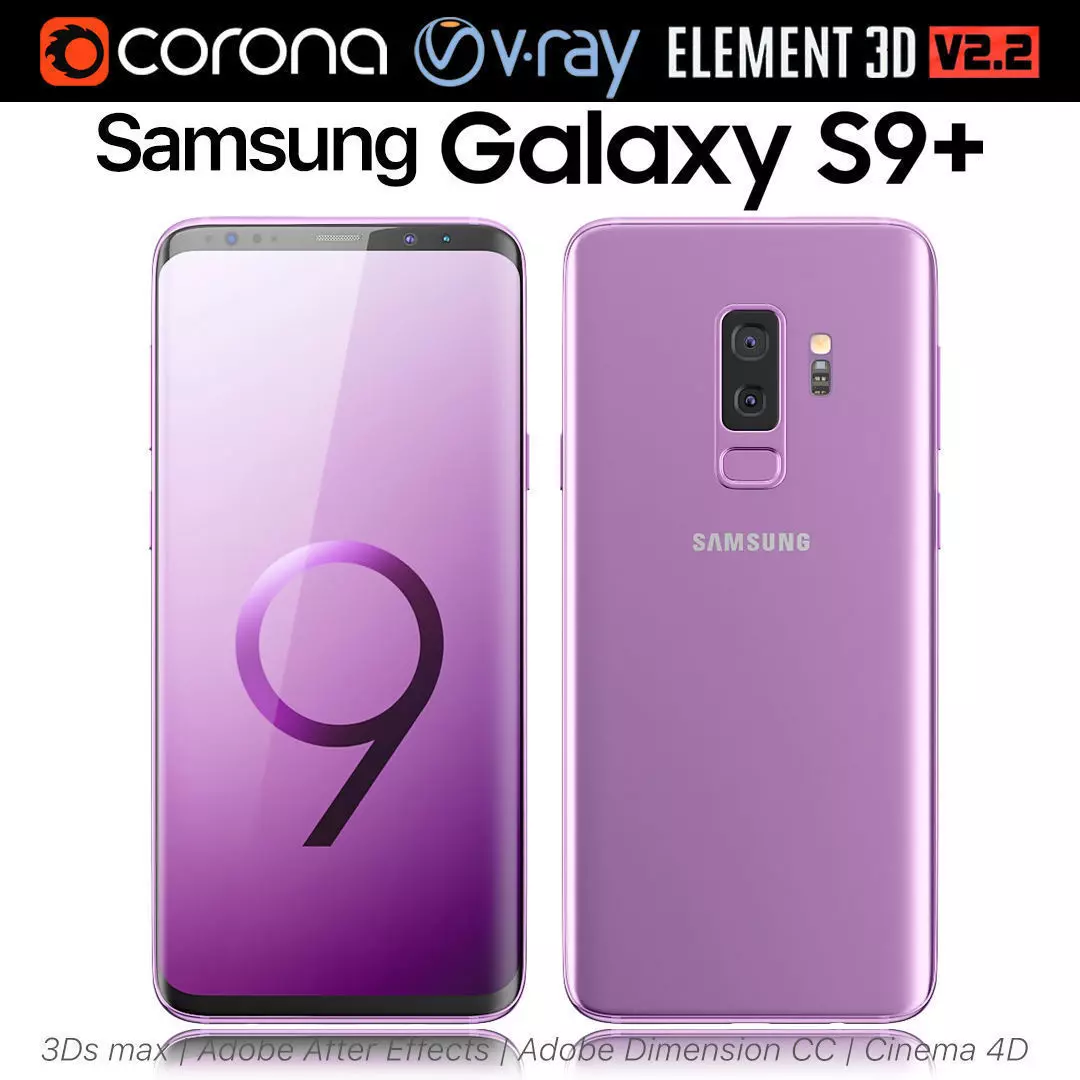Samsung Galaxy S9 PLUS Lilac Purple 3D model