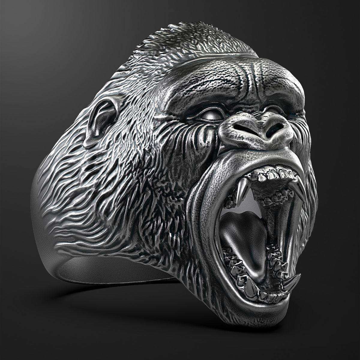 ring  head of a gorilla 3D print model_2