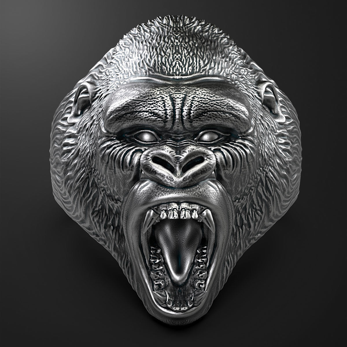 ring  head of a gorilla 3D print model_7