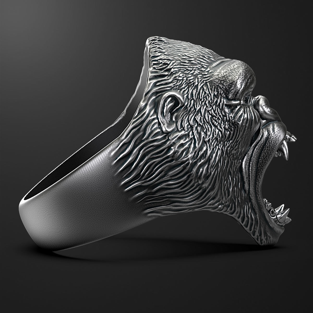 ring  head of a gorilla 3D print model_3