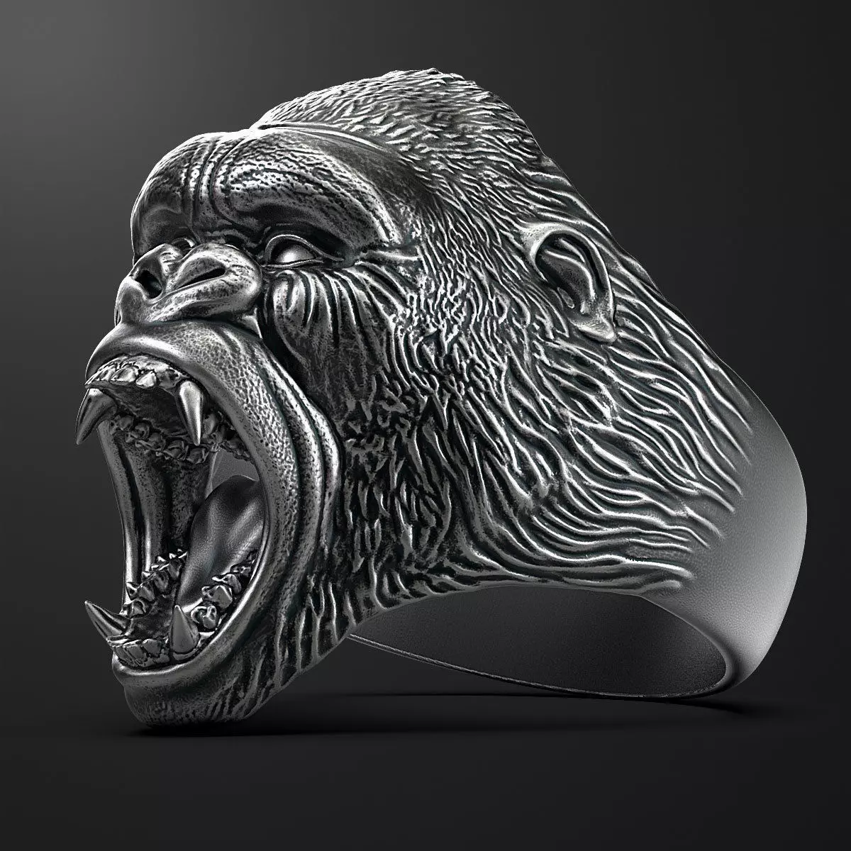 ring  head of a gorilla 3D print model_0