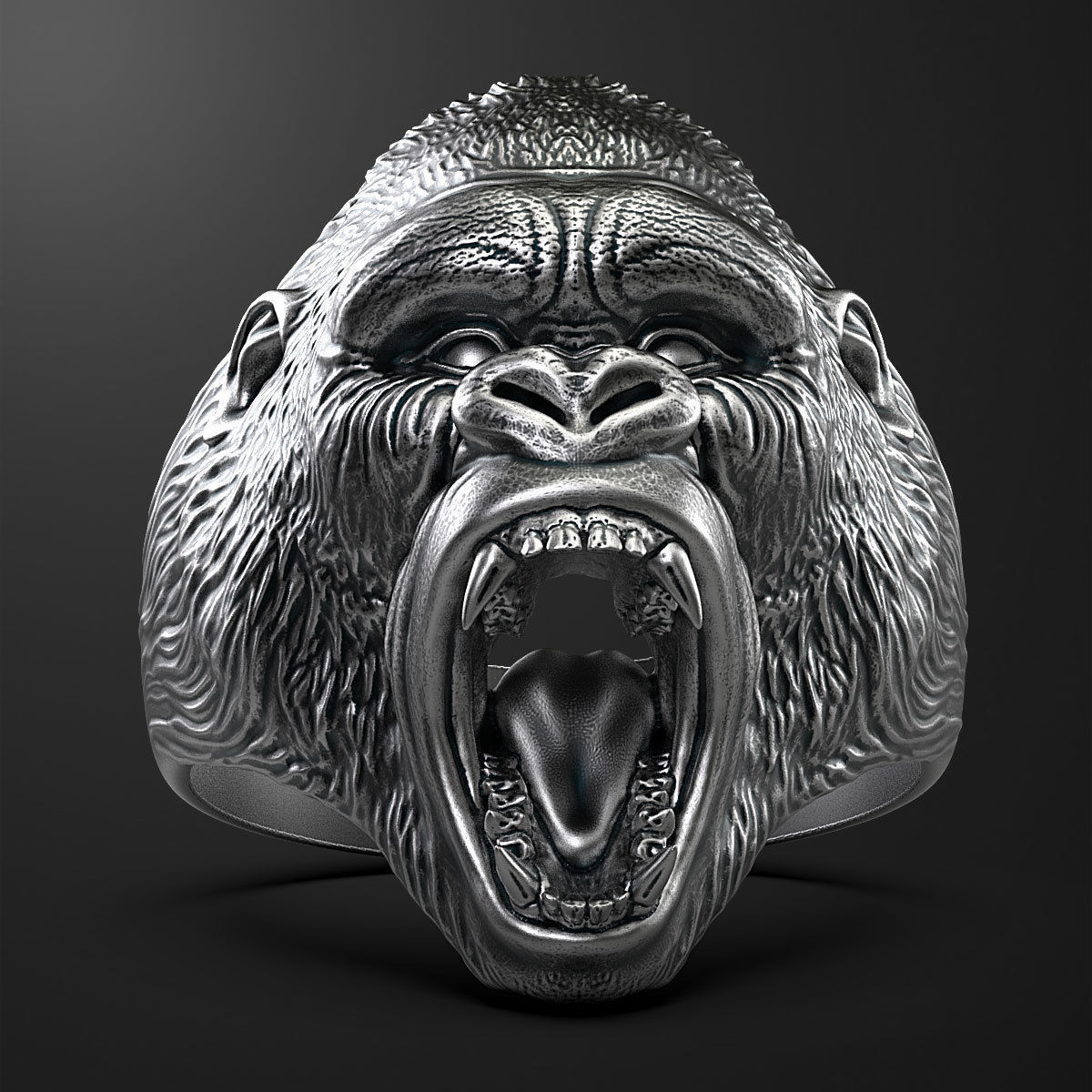ring  head of a gorilla 3D print model_1
