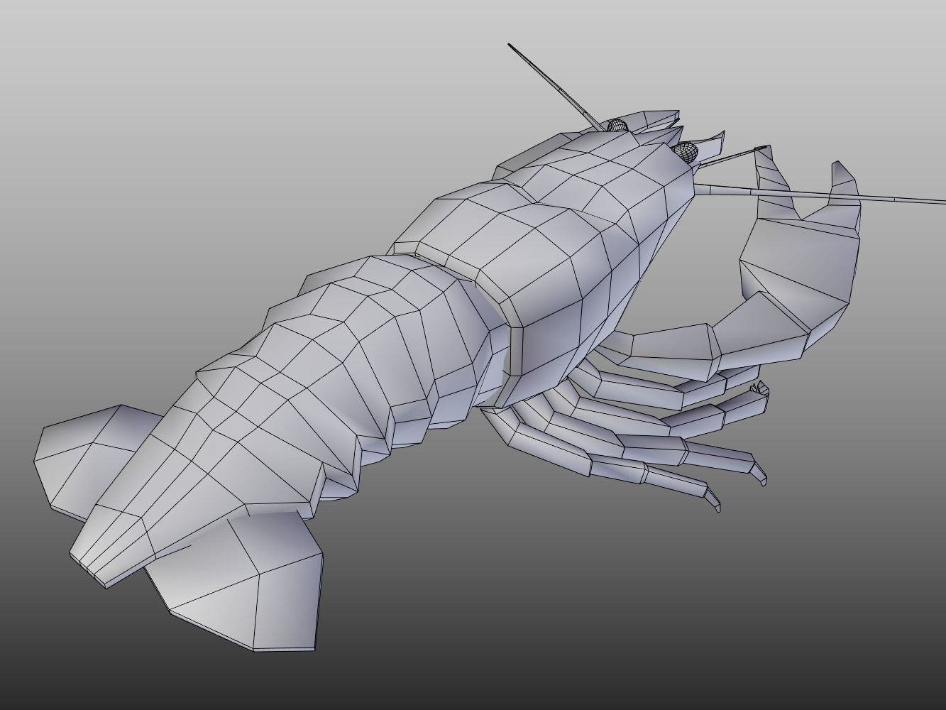 Crayfish Low-poly 3D model_12