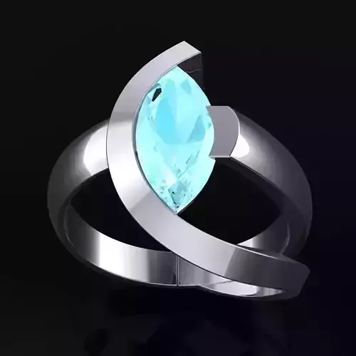 Fashion Marquise Jewelry Ring Like Twisted Shank Band - ANS-1 3D print model