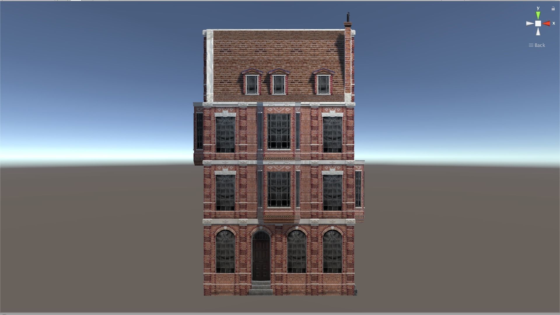 Victorian Brick Building Kit Low-poly 3D model_8