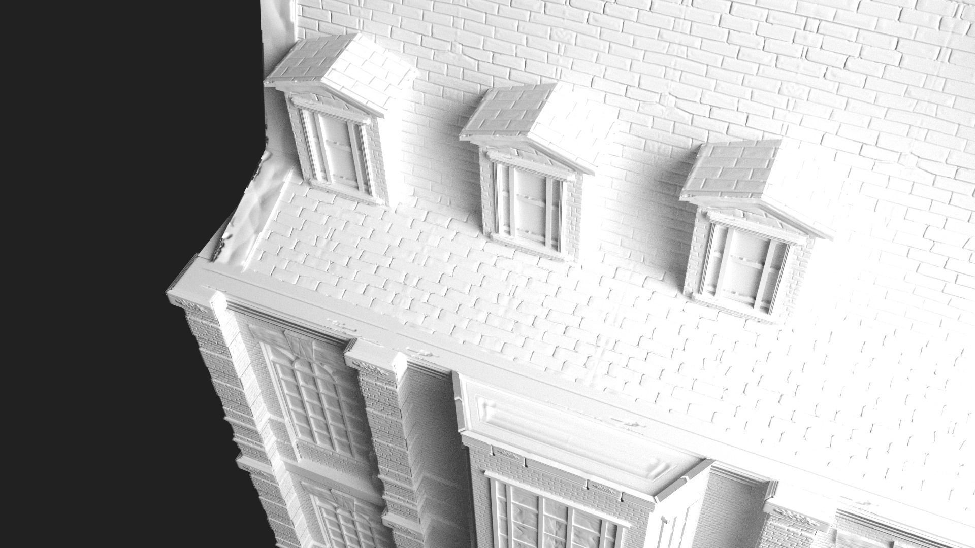 Victorian Brick Building Kit Low-poly 3D model_2