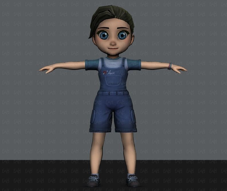 Girl 3D model V01 3D model_35