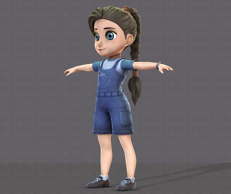 Girl 3D model V01 3D model_9