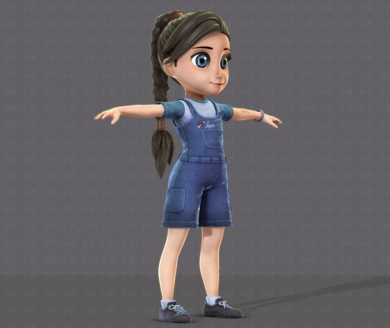 Girl 3D model V01 3D model_3