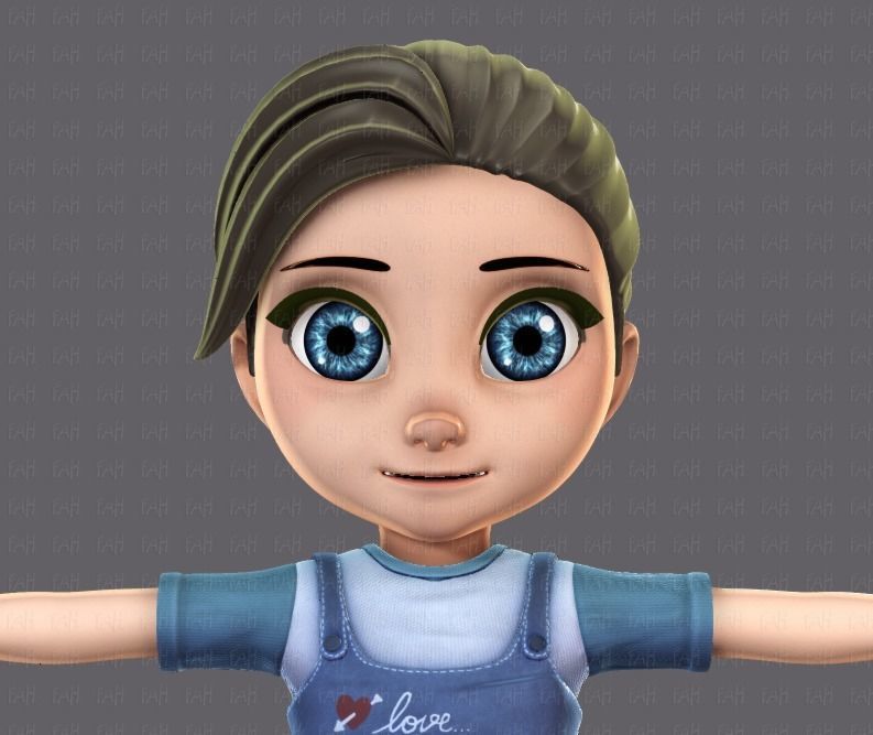 Girl 3D model V01 3D model_11