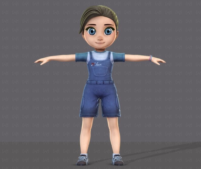 Girl 3D model V01 3D model_2