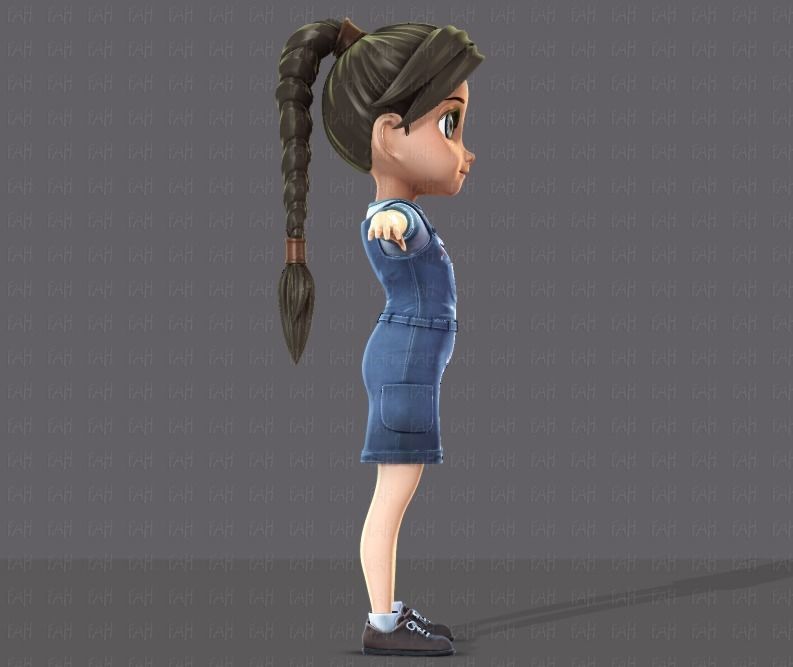 Girl 3D model V01 3D model_4