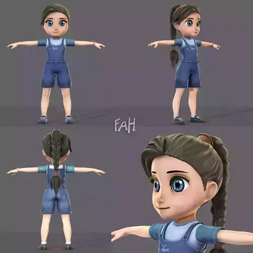 Girl 3D model V01 3D model
