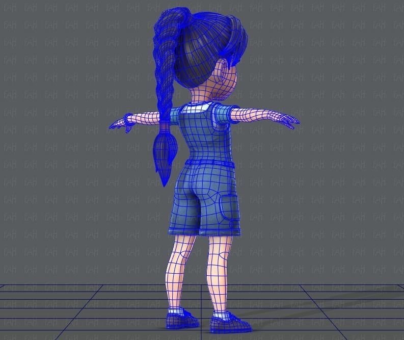 Girl 3D model V01 3D model_22