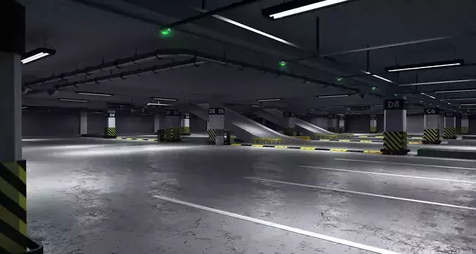 Parking empty garage 3D model