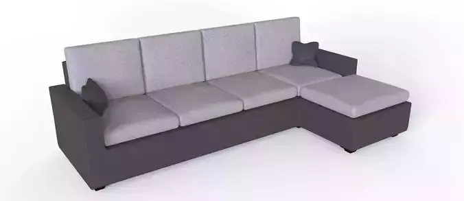 Soffa sectional sofa with ottoman Free low-poly 3D model
