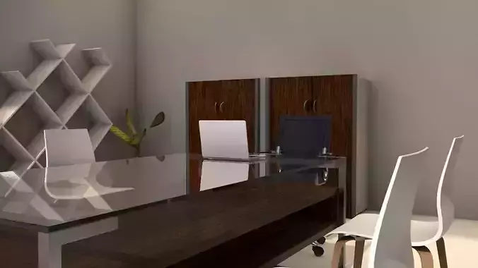 office with glass table and chairs