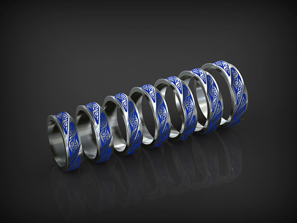 Rope Ring with ornament 3D print model_3