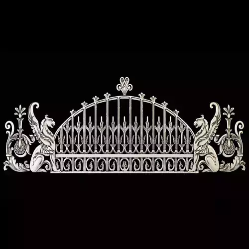 Wrought Iron Fence with Griffins