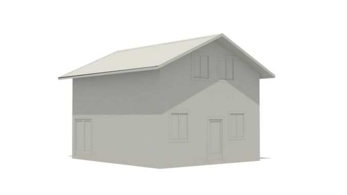 House 1 VR AR low-poly 3D model Low-poly 3D model