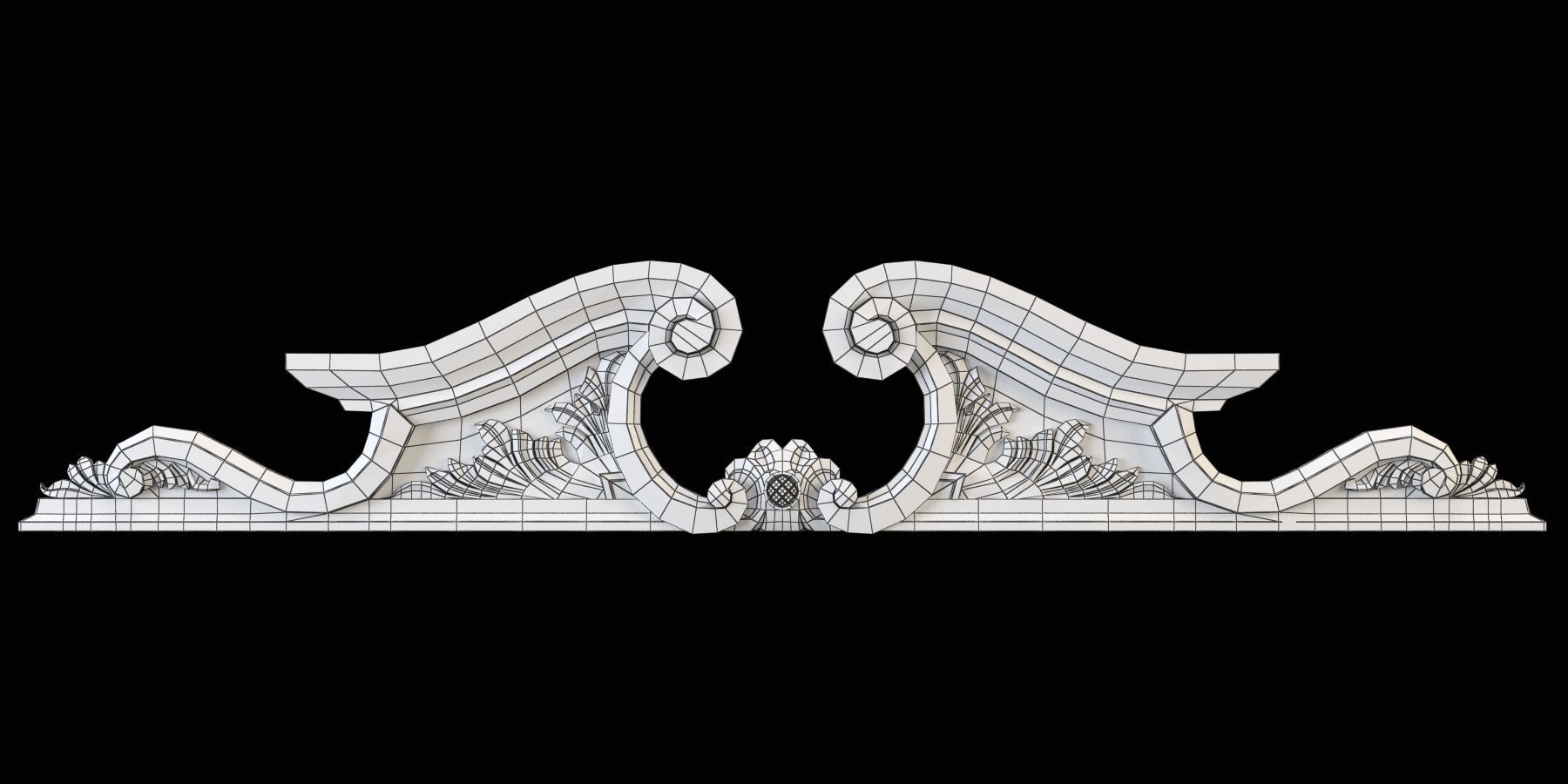 Frontal pair of ornate corbels 3D print model_8