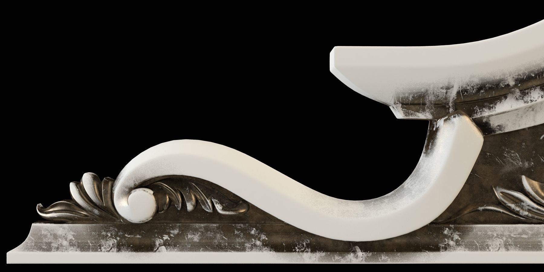 Frontal pair of ornate corbels 3D print model_1
