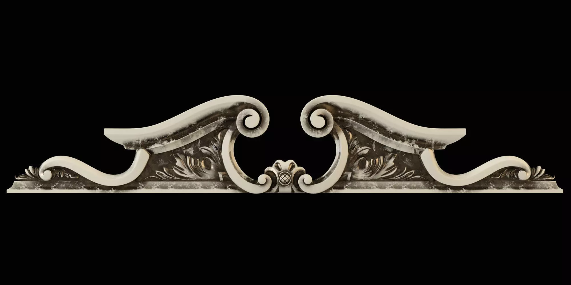 Frontal pair of ornate corbels 3D print model_0
