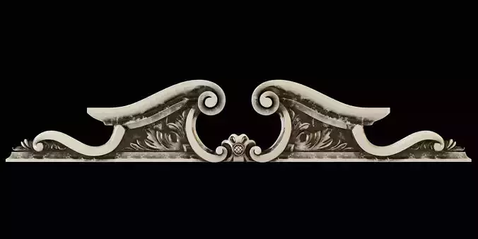 Frontal pair of ornate corbels 3D print model