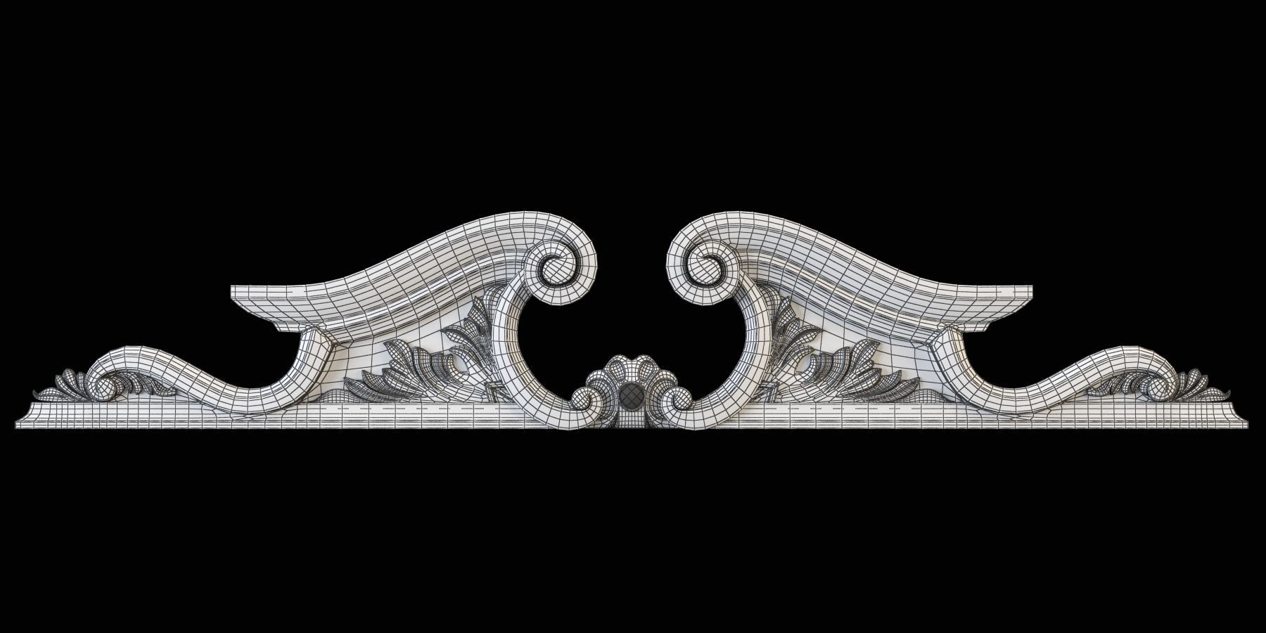 Frontal pair of ornate corbels 3D print model_7