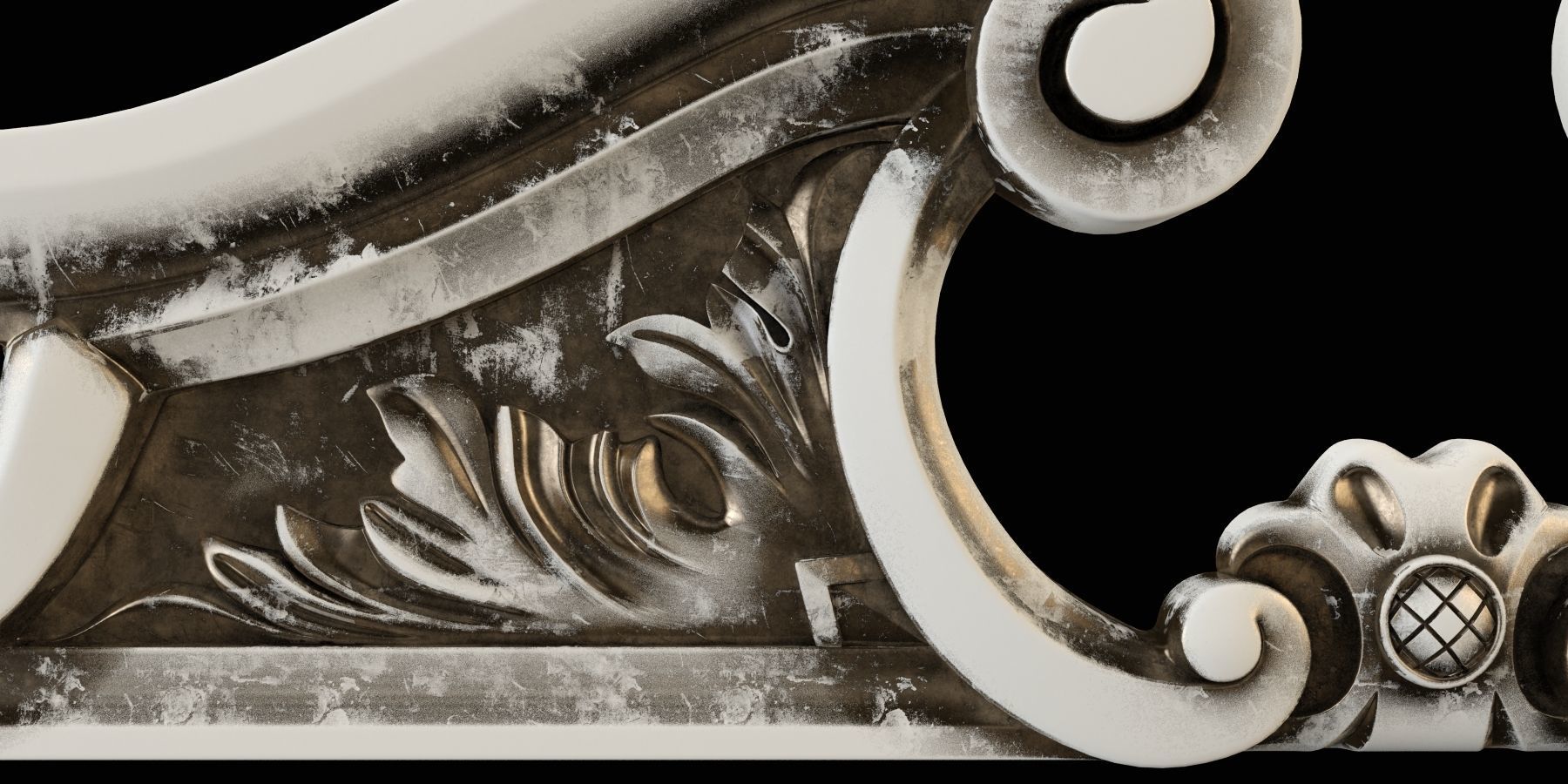 Frontal pair of ornate corbels 3D print model_3