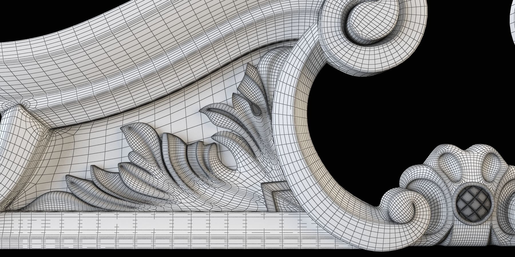 Frontal pair of ornate corbels 3D print model_6