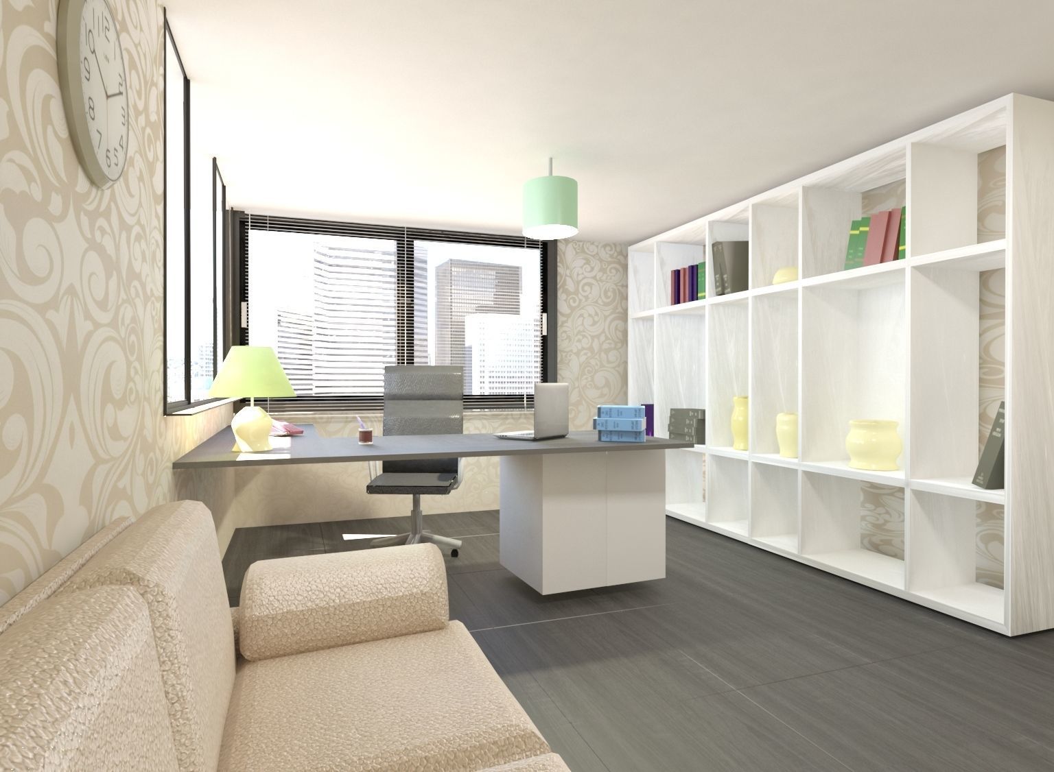 modern office 3D model_3