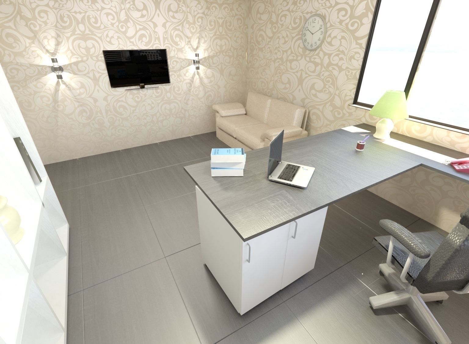 modern office 3D model_4