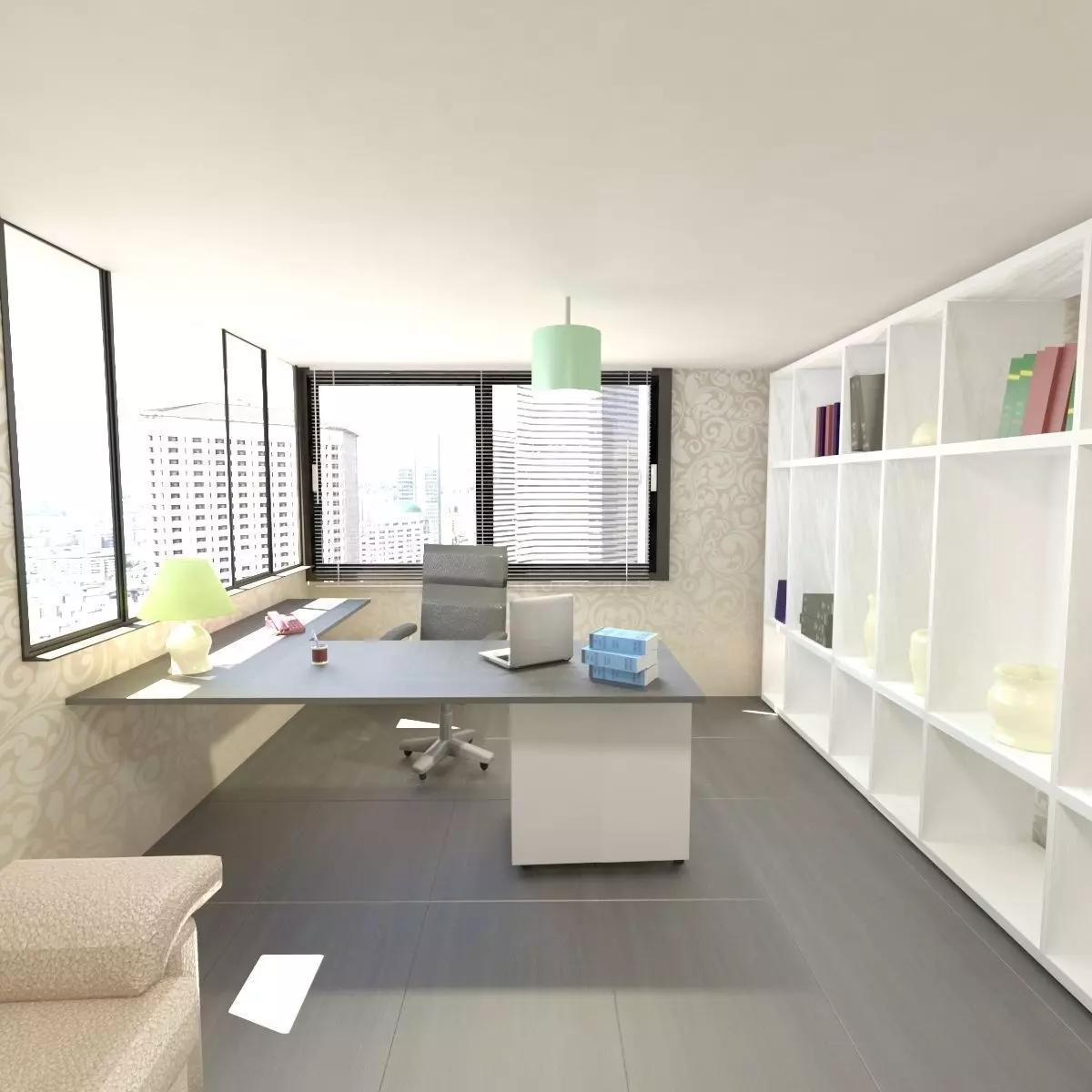 modern office 3D model_0
