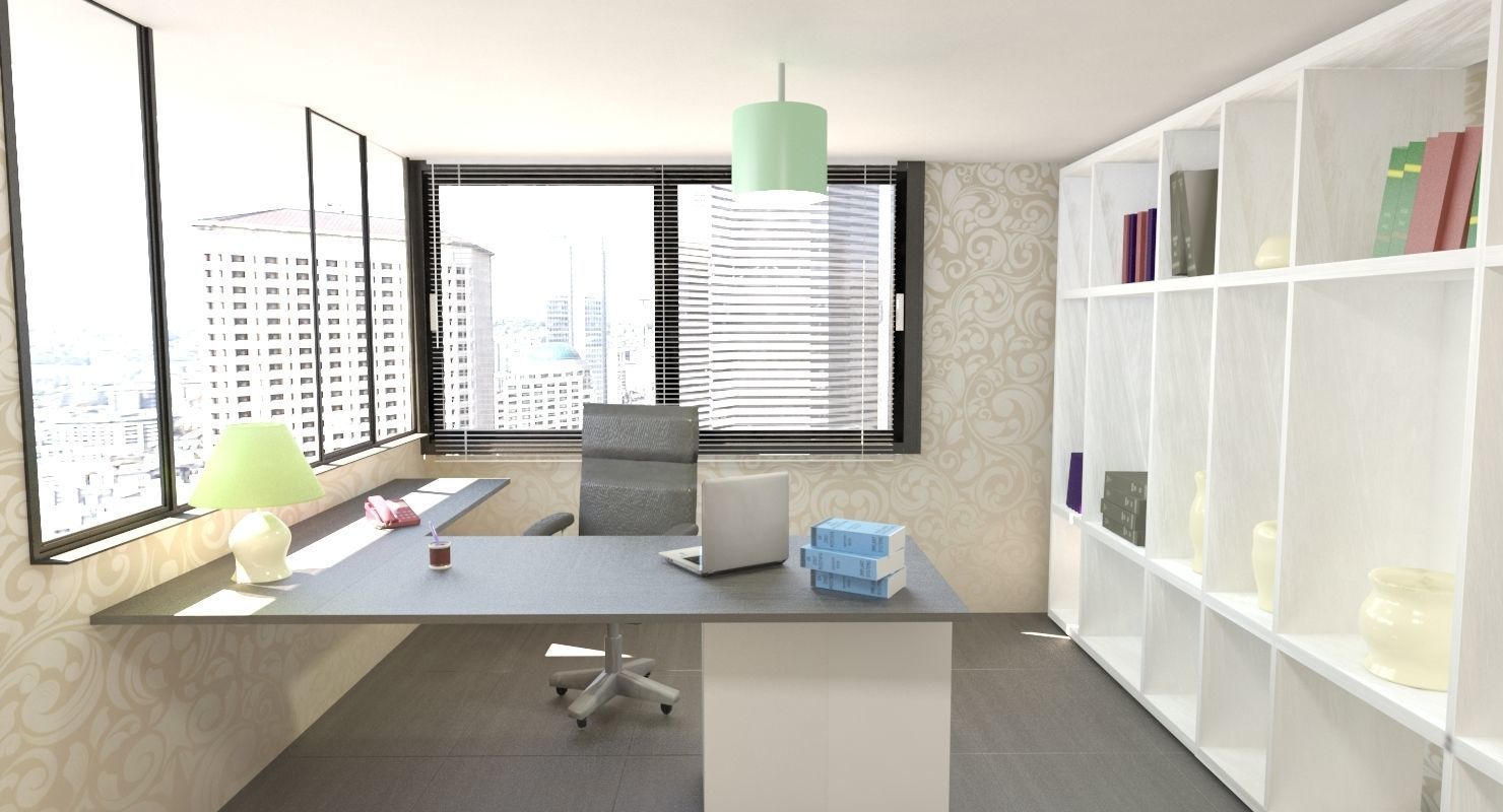 modern office 3D model_1