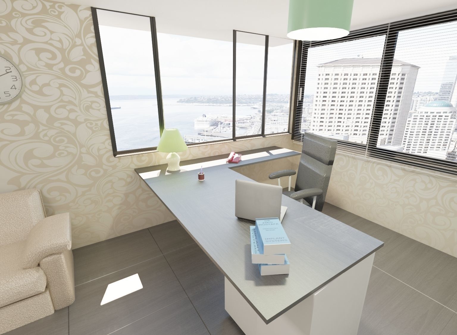 modern office 3D model_2