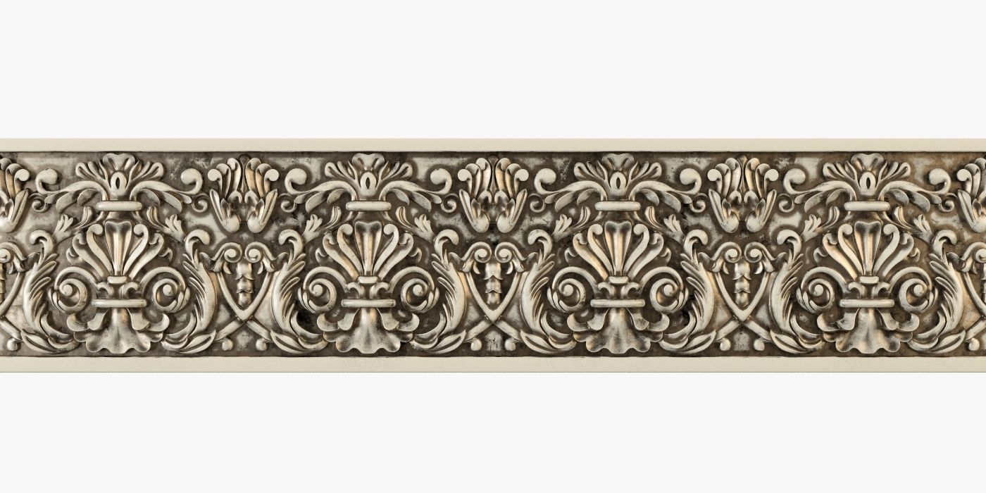 Moulding ornate wall panel 3D print model_1