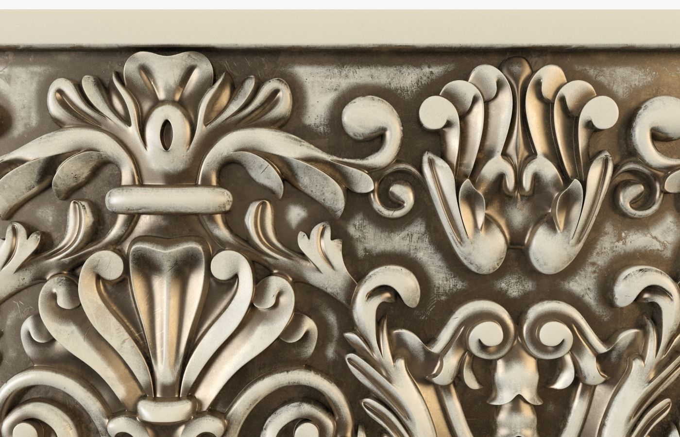 Moulding ornate wall panel 3D print model_7