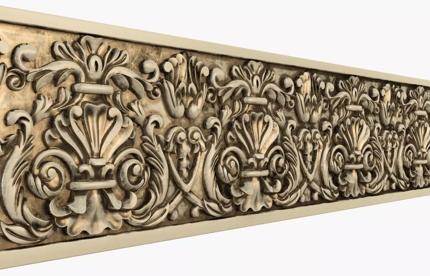 Moulding ornate wall panel 3D print model_0