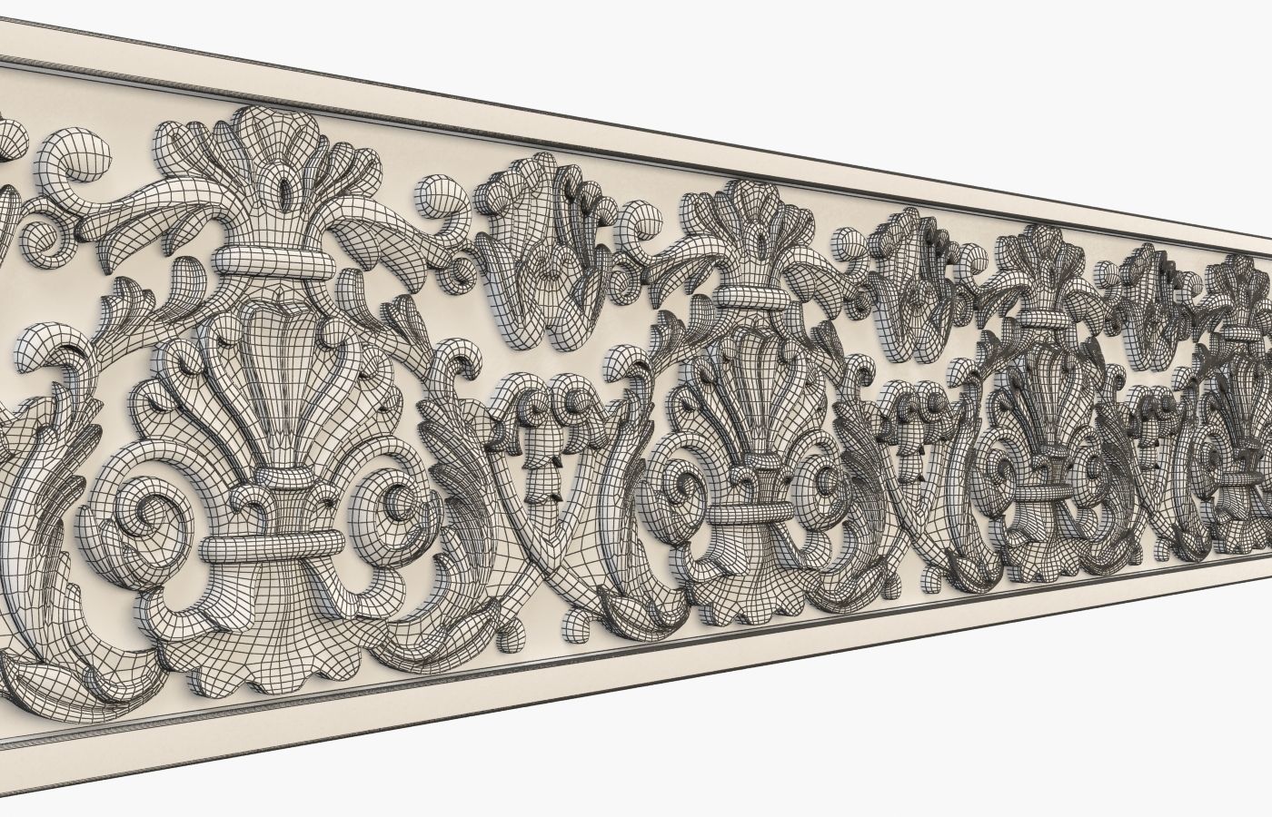 Moulding ornate wall panel 3D print model_6