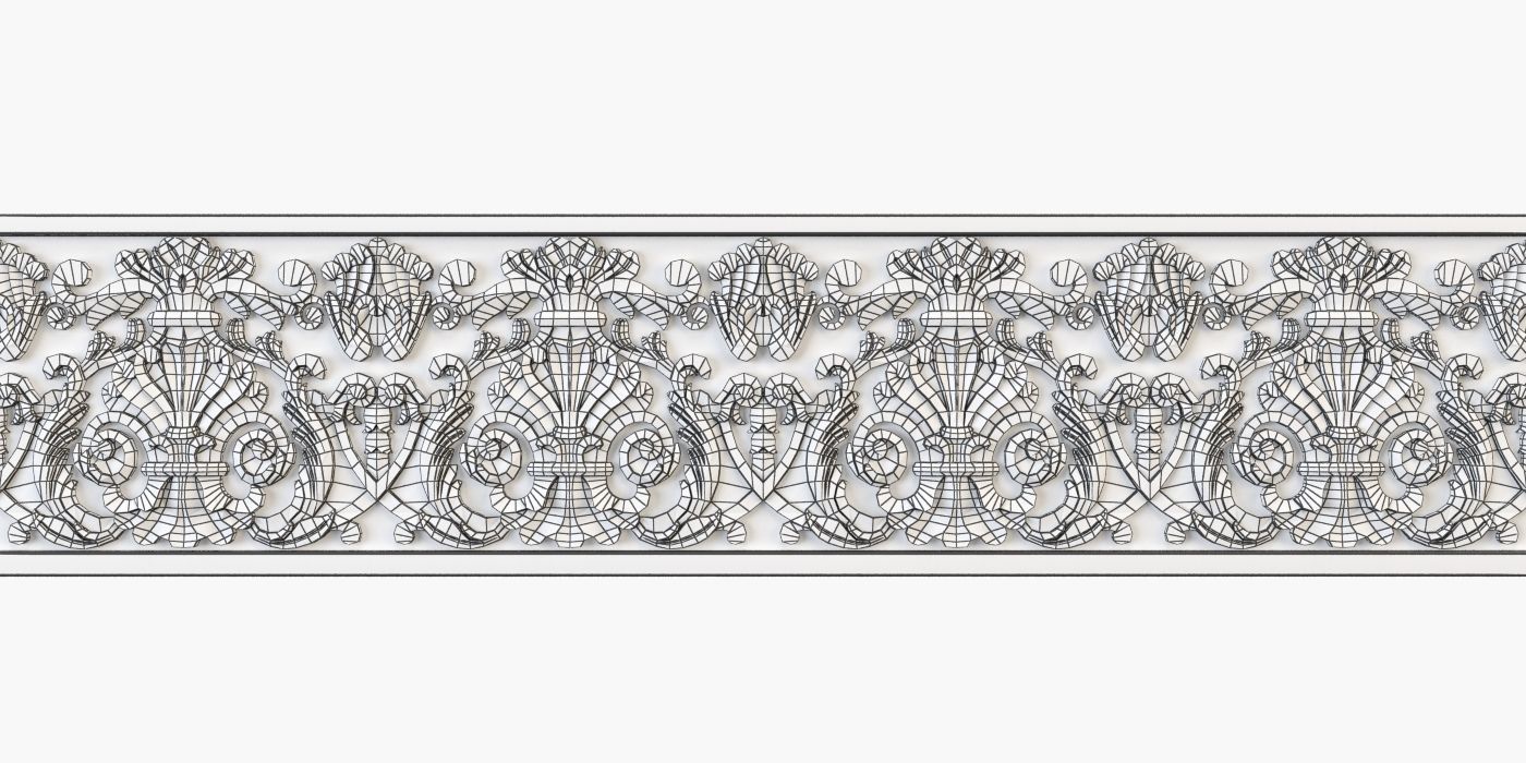 Moulding ornate wall panel 3D print model_3