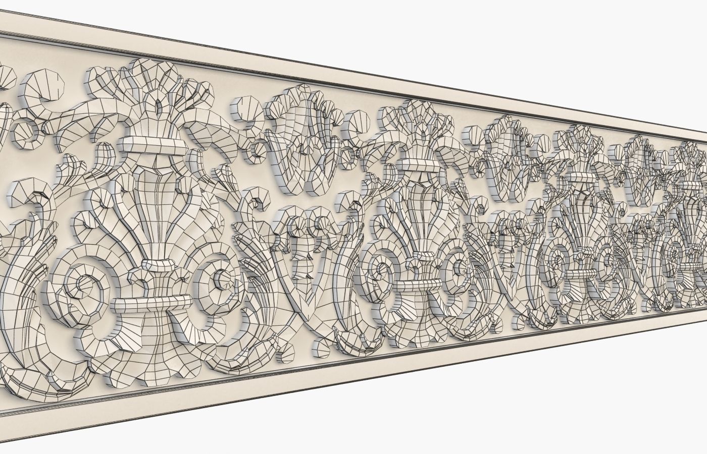 Moulding ornate wall panel 3D print model_4