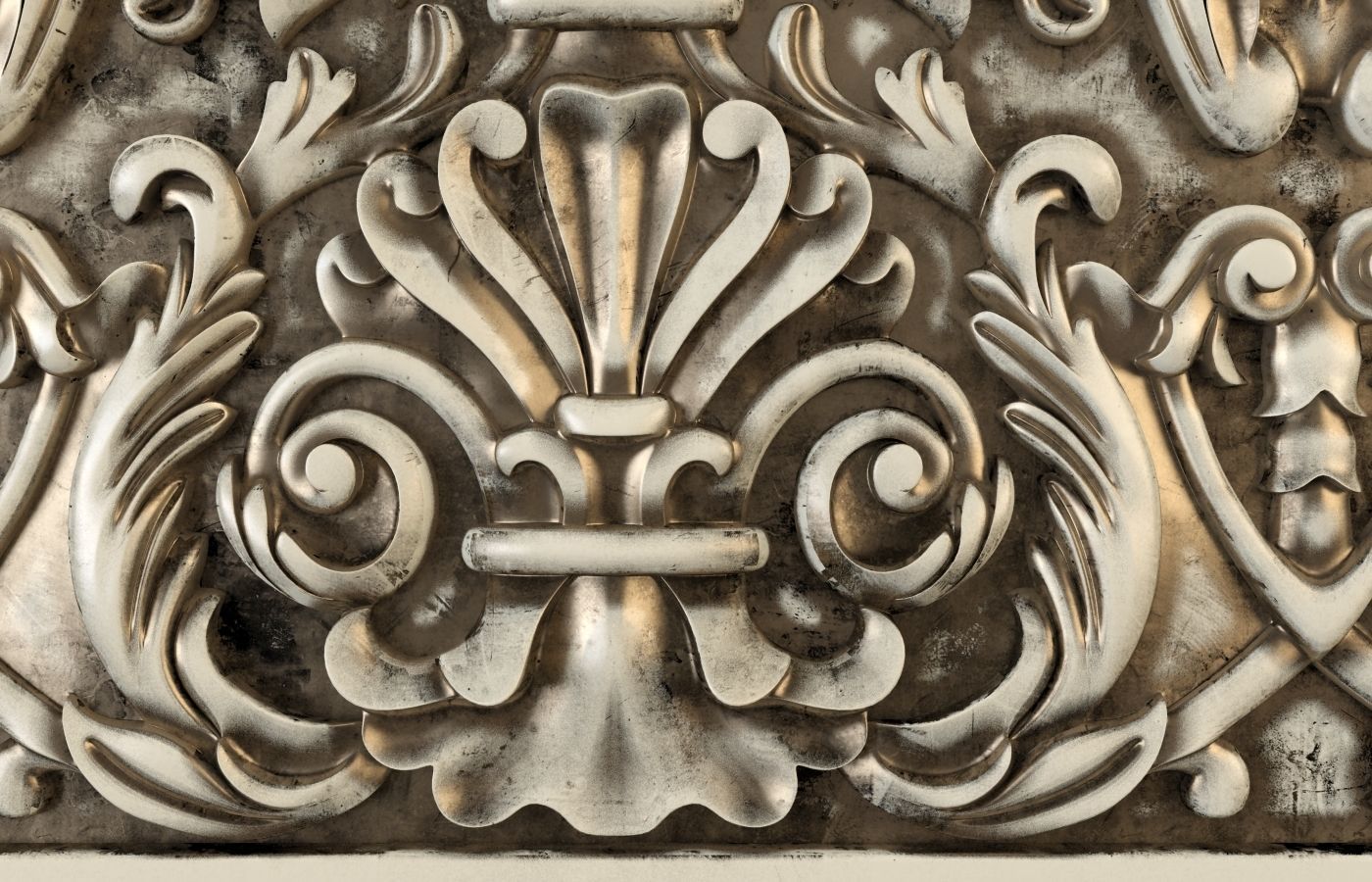 Moulding ornate wall panel 3D print model_8