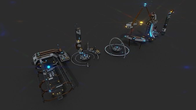 Sci-fi City 01 Low-poly 3D model