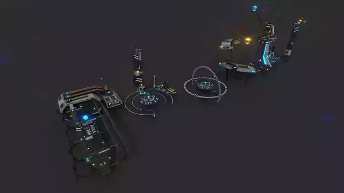 Sci-fi City 01 Low-poly 3D model